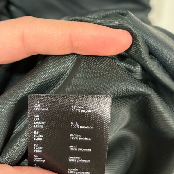 Maje Lambs Leather Mini Dress Twist Knot Front Black Bodycon Party Sleeveless - Picture 5 of 11